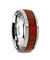 Levi Men’s Round Tungsten Carbide Wedding Band With Padauk Wood Inlay - 8 mm