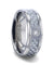 Light Gray Carbon Fiber Titanium Ring White Diamond In The Squared Center Setting