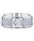 Light Gray Carbon Fiber Titanium Ring White Diamond In The Squared Center Setting