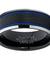 Lion Double Blue Grooved Silver Beveled Edges Black Brushed Tungsten Ring - 8mm