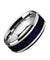 Logan Beveled Tungsten Purple Goldstone Inlay Wedding Ring - 8mm