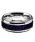 Logan Beveled Tungsten Purple Goldstone Inlay Wedding Ring - 8mm