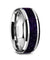 Logan Beveled Tungsten Purple Goldstone Inlay Wedding Ring - 8mm