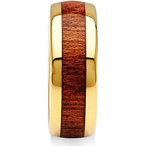 Ludlow Beveled Yellow Gold Plated Tungsten Carbide Wedding band - 8mm