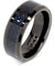 Malden Men’s Black Tungsten Band Celtic Dragon Blue Carbon Fiber Inlay - 8mm