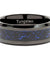 Malden Men’s Black Tungsten Band Celtic Dragon Blue Carbon Fiber Inlay - 8mm