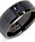 Malden Men’s Black Tungsten Band Celtic Dragon Blue Carbon Fiber Inlay - 8mm