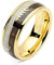 Mankato Elk Deer Antler Koa Wood Inlaid Yellow Gold Plated Tungsten Ring - 8mm