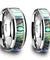 Maravi Tungsten Wedding Band Set With Mother of Pearl Inlaid - 4mm- 10mm