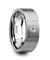 MARCO Flat Brushed Tungsten Wedding Ring With White Diamond 6mm & 8mm