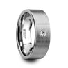 MARCO Flat Brushed Tungsten Wedding Ring With White Diamond 6mm & 8mm