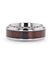 MARION Beveled Men’s Titanium Wedding Ring With Rosewood Inlay - 8mm
