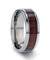 MARION Beveled Men’s Titanium Wedding Ring With Rosewood Inlay - 8mm