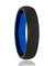 Men Domed Black Tungsten Wedding Ring With Brushed Center Blue Inside 6mm & 8mm