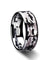 Men’s Beveled Tungsten Black & Grey Camo Pattern Wedding Ring - 8 mm