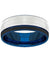 Men’s Beveled Tungsten Wedding Band With Brushed Center & Blue Inside - 8mm