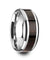 Men’s Beveled Tungsten Wedding Band With Genuine Ebony Wood Inlay - 8mm