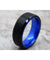 Men’s Black Tungsten Carbide Ring With Royal Blue Anodized Aluminum Inner Band 8mm