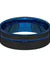 Men’s Black Tungsten Wedding Band With Blue Groove and Inside - 8 mm