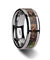 Mens Camo Tungsten Wedding Ring Green Tree Leaves Beveled Polished Finish - 8mm