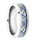 Mens Carbide Tungsten Ring Shiny Beveled Edges Blue Celtic Dragon Knot - 8mm