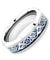 Mens Carbide Tungsten Ring Shiny Beveled Edges Blue Celtic Dragon Knot - 8mm