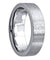 Mens Carbide Tungsten Wedding Ring Brushed Polished Flat Pipe Cut Style - 6mm