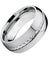 Mens Carbide Tungsten Wedding Ring Grooved with Braided Sterling Silver Insert - 8mm