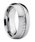 Mens Carbide Tungsten Wedding Ring Grooved with Braided Sterling Silver Insert - 8mm