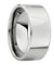 Mens Carbide Tungsten Wedding Ring High Polished Flat Pipe Cut Style 12mm