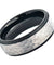 Mens Carbide Tungsten Wedding Ring Two-Tone Hammered Gun Metal Brush Finish & Black IP Inner Stepped Edge - 8mm