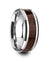 Men’s Carpathian Wood Inlaid Tungsten Wedding Band With Polished Beveled Edges 8mm