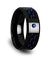 Men’s Ceramic Ring With Black & Blue Carbon Fiber And Sapphire Setting - 8mm