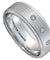 Mens Classic Carbide Tungsten Wedding Ring 3 Cubic Zircon Step Edge Brushed Comfort Fit - 8mm