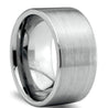Men’s Classic Tungsten Wedding Band Pipe Cut Extra Wide with Brushed Finish - 12mm