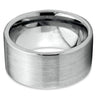 Men’s Classic Tungsten Wedding Band Pipe Cut Extra Wide with Brushed Finish - 12mm
