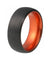 Men’s Domed Black Tungsten Ring With Atomic Orange Inside & Brushed Finish 6mm 8mm