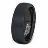 Men’s Domed Black Tungsten Ring With Brushed Center - 8mm