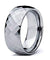 Mens Domed Carbide Tungsten Wedding Ring Diamond Faceted - 8mm
