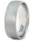 Mens Domed Engraved Tungsten Wedding Ring With Brushed Center - 8mm