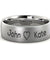 Mens Domed Engraved Tungsten Wedding Ring With Brushed Center - 8mm