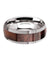 Men’s Exotic Redwood Inlaid Tungsten Carbide Ring W/ High Polished Edges - 8mm