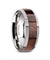 Men’s Exotic Redwood Inlaid Tungsten Carbide Ring W/ High Polished Edges - 8mm