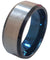 Men’s Extra Wide Tungsten Wedding Band With Brushed Center and Ion Plated Blue Inside 10mm