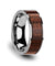 Men’s Flat Tungsten Carbide Ring With Real Carpathian Wood Inlay 8mm