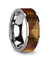 Men’s Flat Tungsten Carbide Ring With Real Olive Wood Inlay 8mm