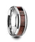 Men’s Genuine Red Wood Inlaid Tungsten Wedding Ring With Beveled Edges - 8mm