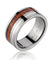 Mens Genuine Titanium Wedding Band Hawaiian Koa Wood Sterling Silver Border - 8mm