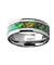 Mens Opal Ring Tungsten Wedding Blue & Orange Beveled Polished Finish - 8mm