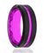 Men’s Passionate Purple Groove Beveled Black Tungsten Carbide Wedding Ring - 8mm
